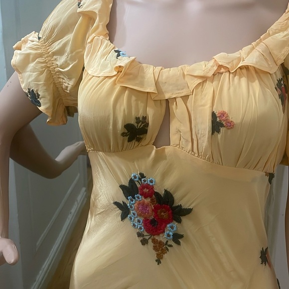 Free people Bali Santa Cruz floral embroidered puff sleeve maxi dress - Picture 12 of 16